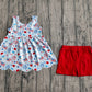 GSSO3386Baby Girls Sleeveless Popsicle Flags Tunic Shorts 4th of July Clothes Set Preorder