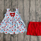 GSSO3386Baby Girls Sleeveless Popsicle Flags Tunic Shorts 4th of July Clothes Set Preorder