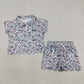RTS NO MOQ Sibling milk silk Baby Girls Camo Print Zip Top Matching Scallop Edge Hem Shorts  Clothes Set