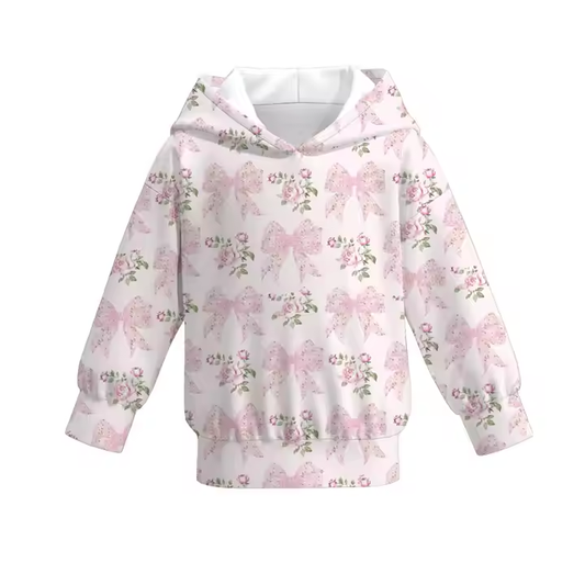 5.28GT1058 Bowknot pink long-sleeved sweatshirt