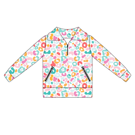 6.2GT1068 Leopard print long sleeve yoga top