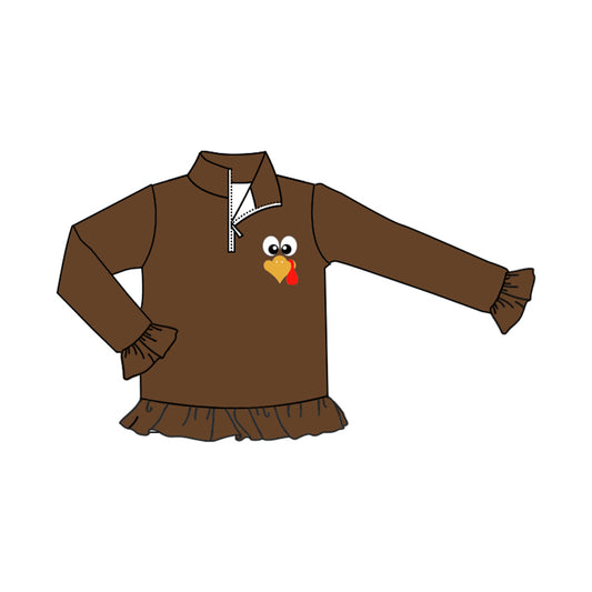 6.6GT1076 Brown long-sleeved top