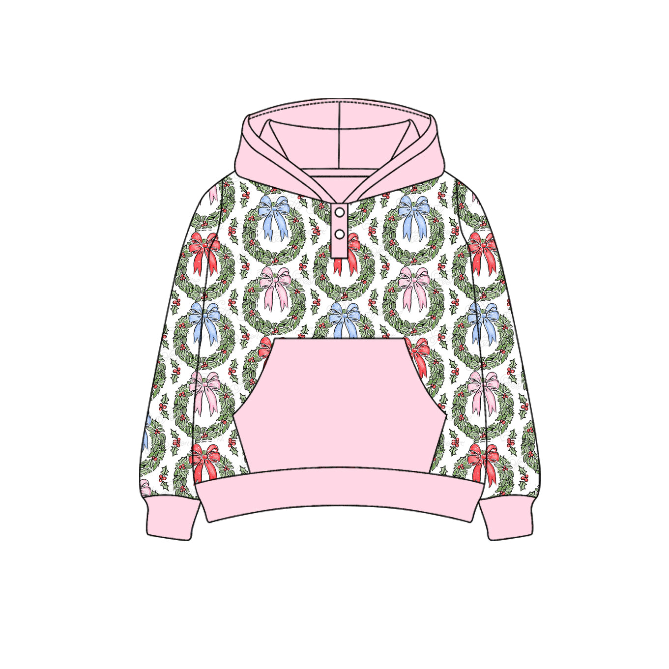 6.7GT1085 Christmas pink hoodie