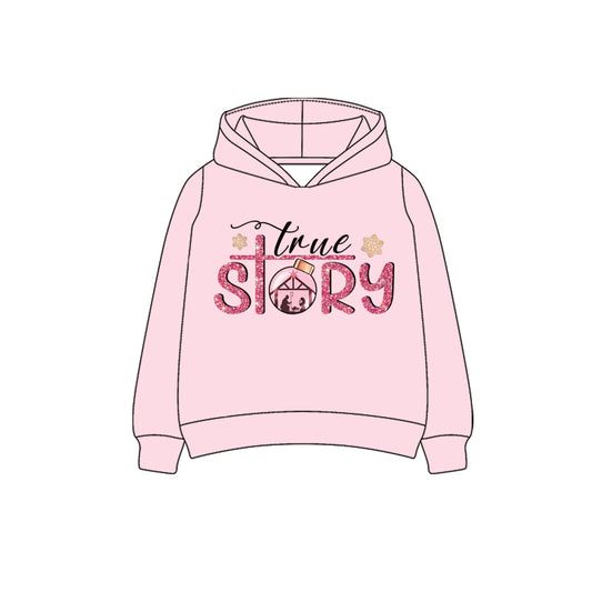 7.5GT1098 Pink Hooded Long Sleeve Top
