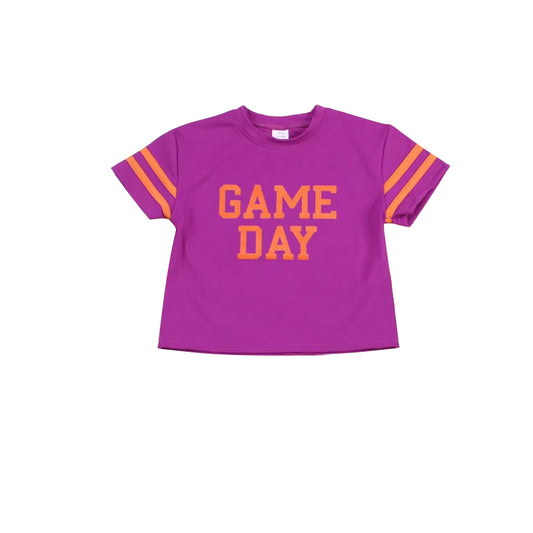 7.5GT1099 purple letter short-sleeved top