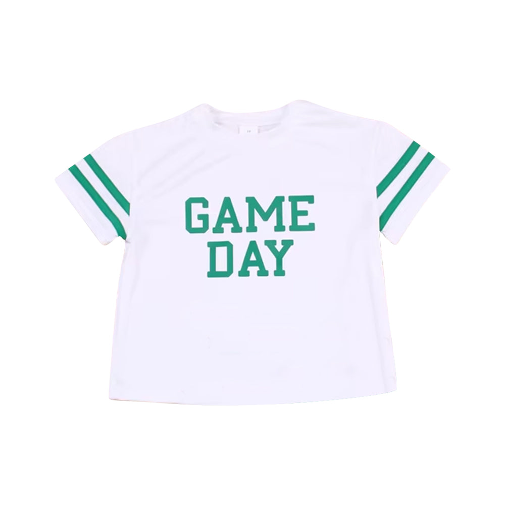 7.5GT1103 Green letter short-sleeved top