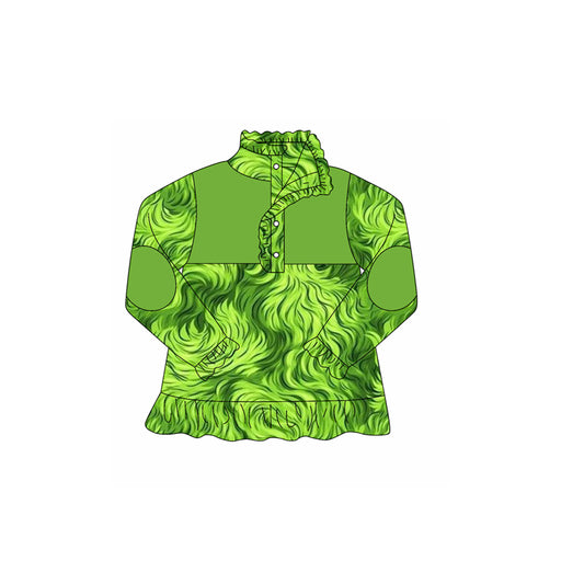 X913 GT1168grinch zippered long-sleeved top