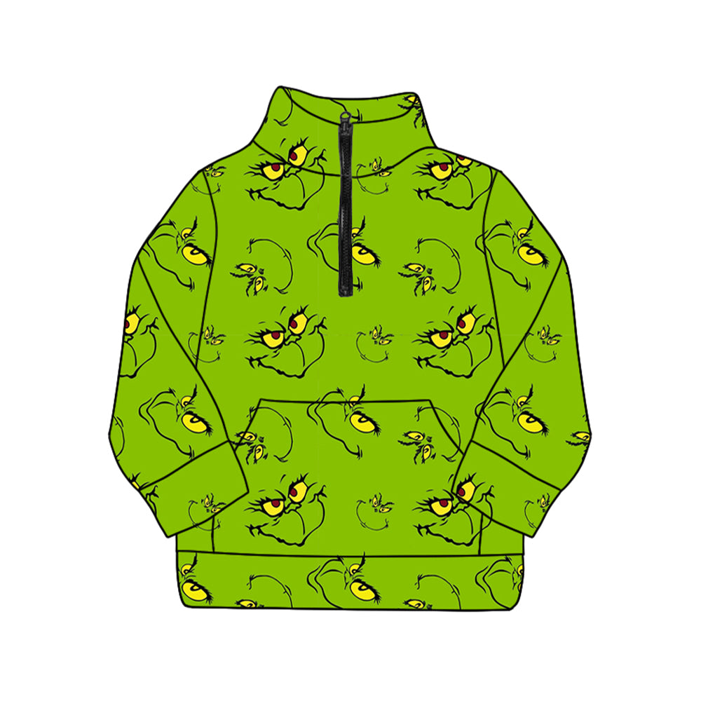 X913 GT1173grinch green zip-up top