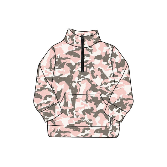 X912 GT1175 Pink Camouflage Deer Yoga Top for Adults