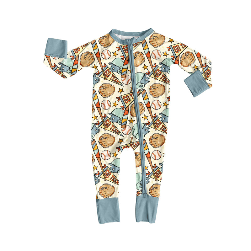 X826 GT1185 Baseball Zipper Bodysuit
