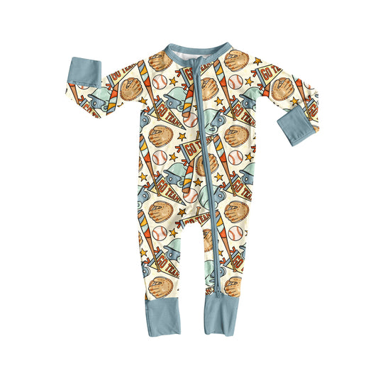 X826 GT1185 Baseball Zipper Bodysuit