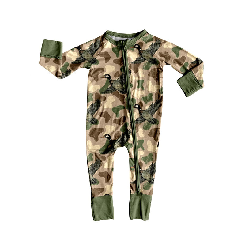 X826 GT1186 Zipper Cartoon Camouflage Jumpsuit