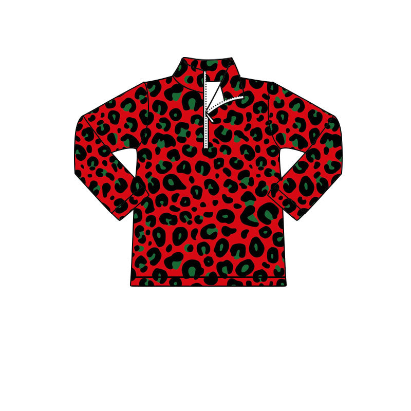 X906 GT1215 Leopard Print Zipper Top