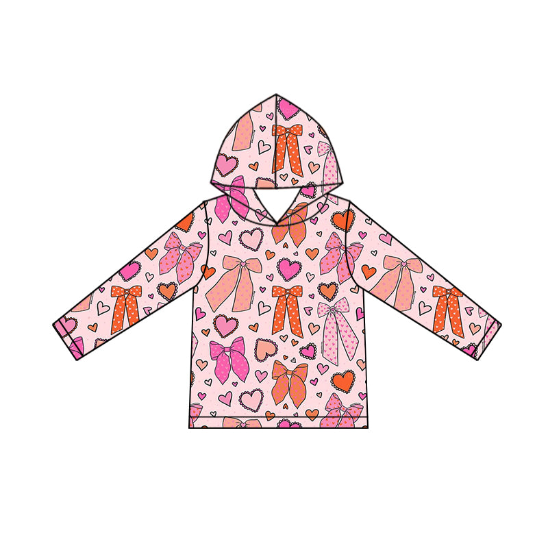 X924 GT1244 Red Heart Bow Long-Sleeved Cartoon Top