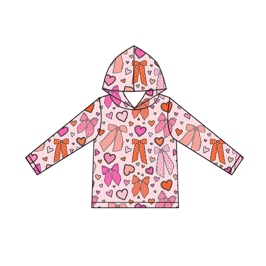 X924 GT1244 Red Heart Bow Long-Sleeved Cartoon Top