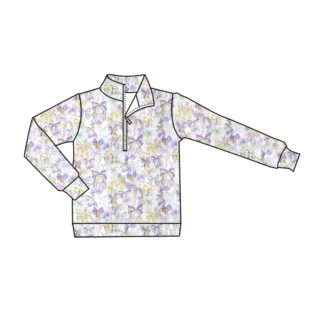 X930 GT1251 Purple Butterfly Long-Sleeved Top