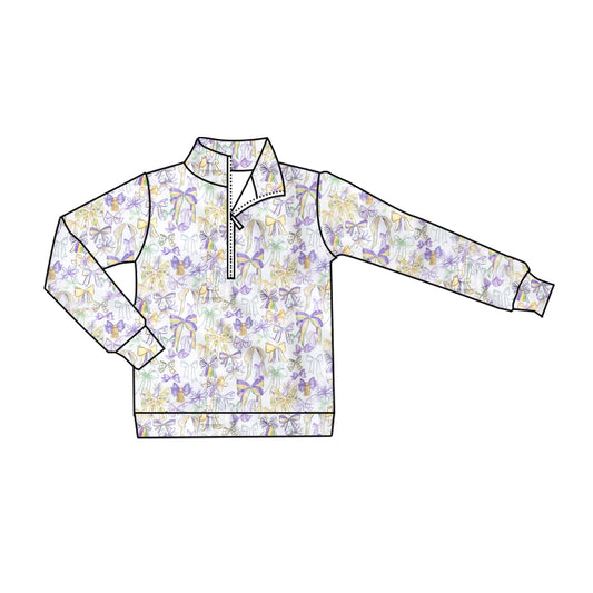 X930 GT1251 Purple Butterfly Long-Sleeved Top