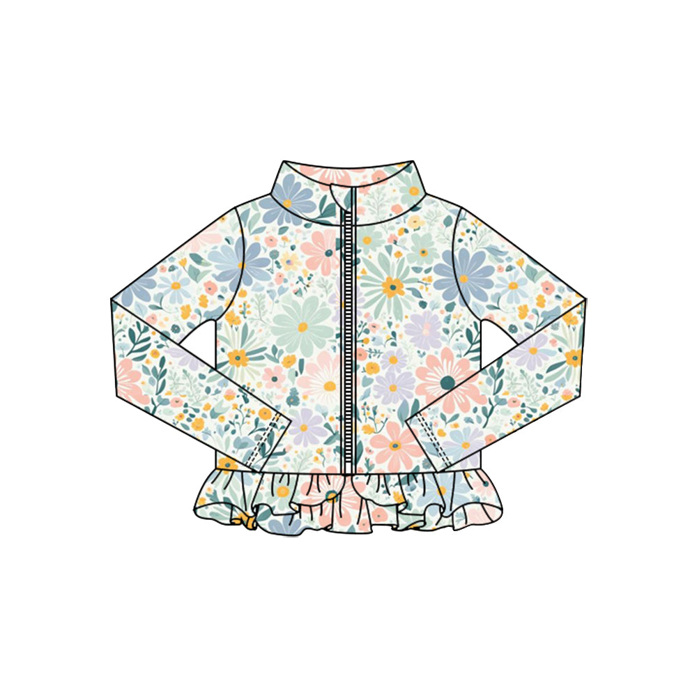 X10.17 GT1326 Blue Floral Yoga Top