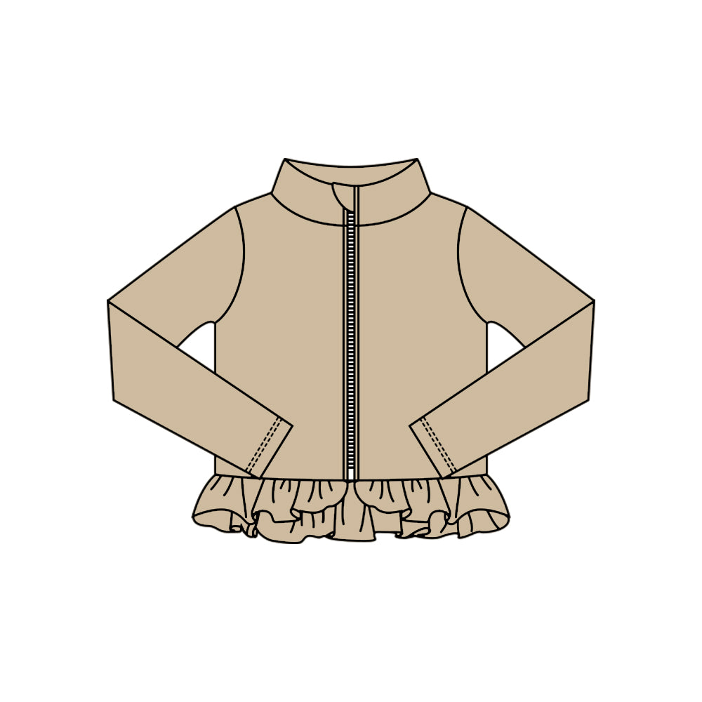 X10.18 GT1334 Khaki Zippered Yoga Top