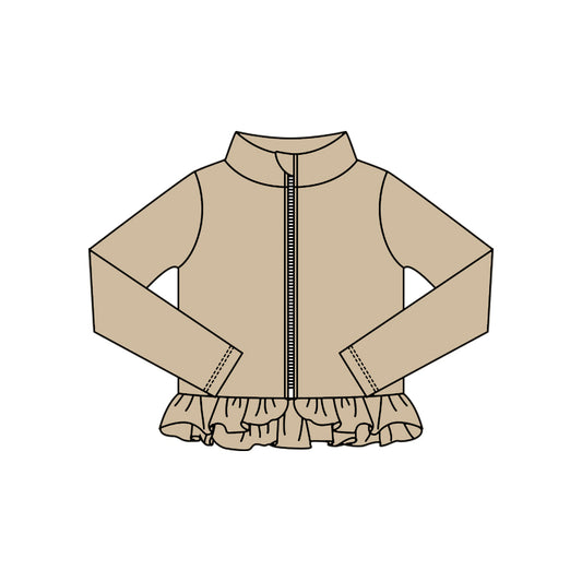 X10.18 GT1334 Khaki Zippered Yoga Top