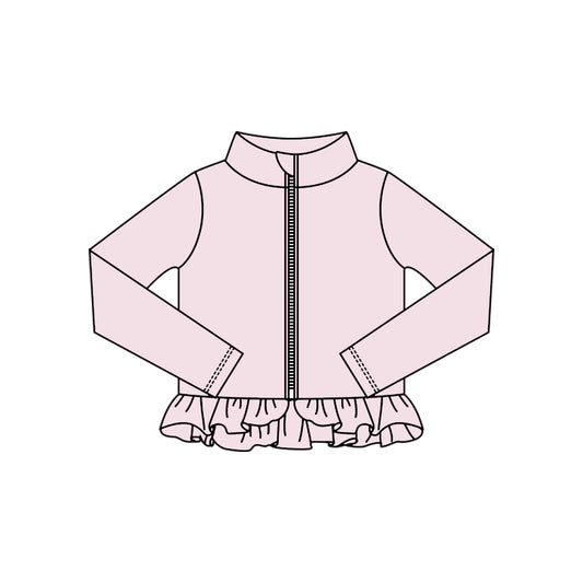 X10.18 GT1338 Light pink zippered yoga top