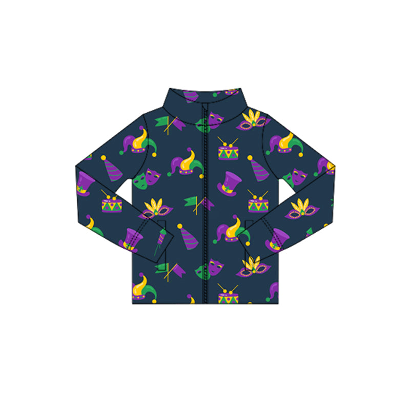 X10.23 GT1356 Purple Carnival Zipper Yoga Top