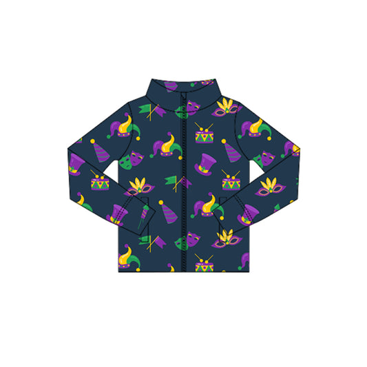 X10.23 GT1356 Purple Carnival Zipper Yoga Top