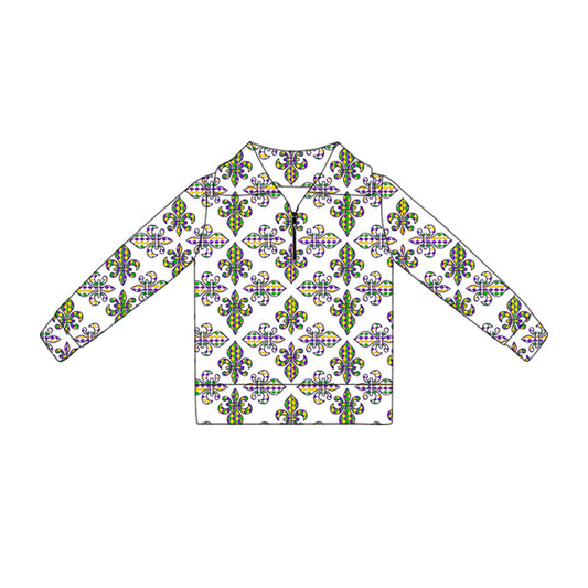 X10.23 GT1359 Purple Cartoon Zipper Yoga Top