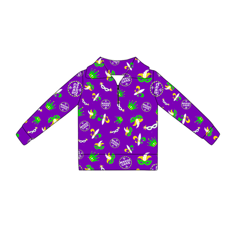 X10.23 GT1367 Purple Mask Zipper Yoga Top