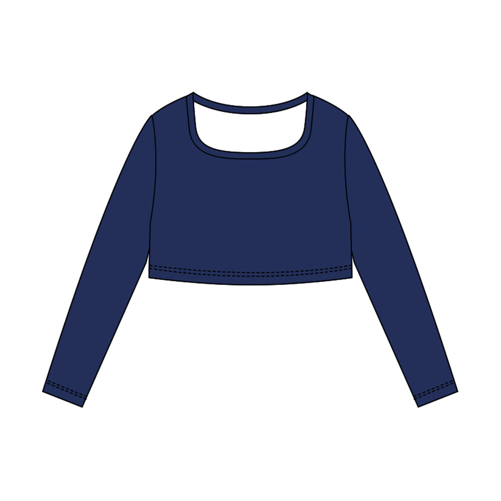 X10.25 GT1383 Navy Blue Long-Sleeved Yoga Top