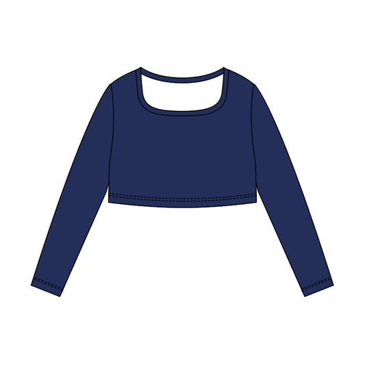 X10.25 GT1383 Navy Blue Long-Sleeved Yoga Top
