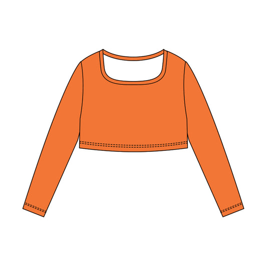 X10.25 GT1384 Orange Yoga Long-Sleeved Top