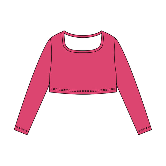 X10.25 GT1387 Bright Red Long-Sleeved Yoga Top