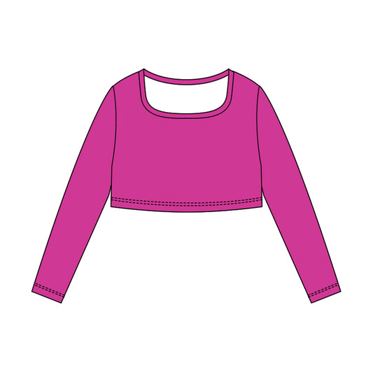 X11.1 GT1388 Rose Red Long-Sleeved Yoga Top