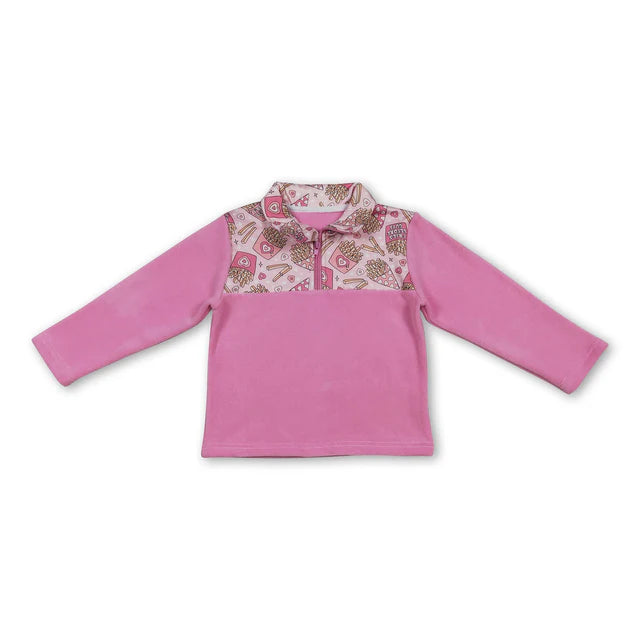 RTS NO MOQ Sibling Baby Boys Girls Long Sleeve Sherpa Zipper Pullovers Top