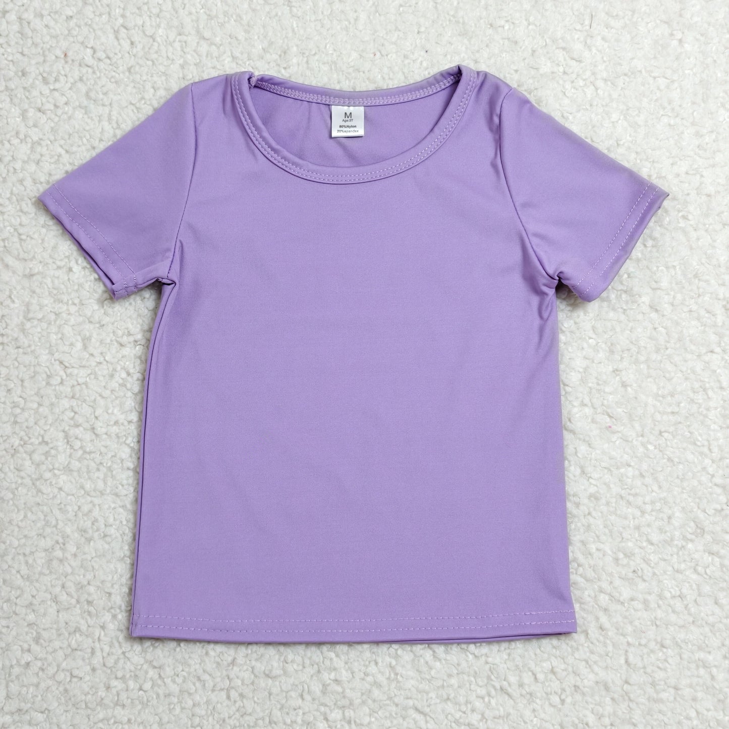 RTS NO MOQ Yoga GT1638 Baby Girls Purple Short Sleeve Yoga Active T-shirts Top