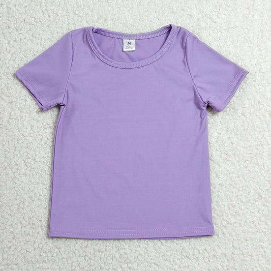RTS NO MOQ Yoga GT1638 Baby Girls Purple Short Sleeve Yoga Active T-shirts Top