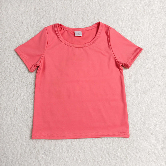 RTS NO MOQ Yoga GT1641 Baby Girls Watermelon Red Short Sleeve Yoga Active T-shirts Top