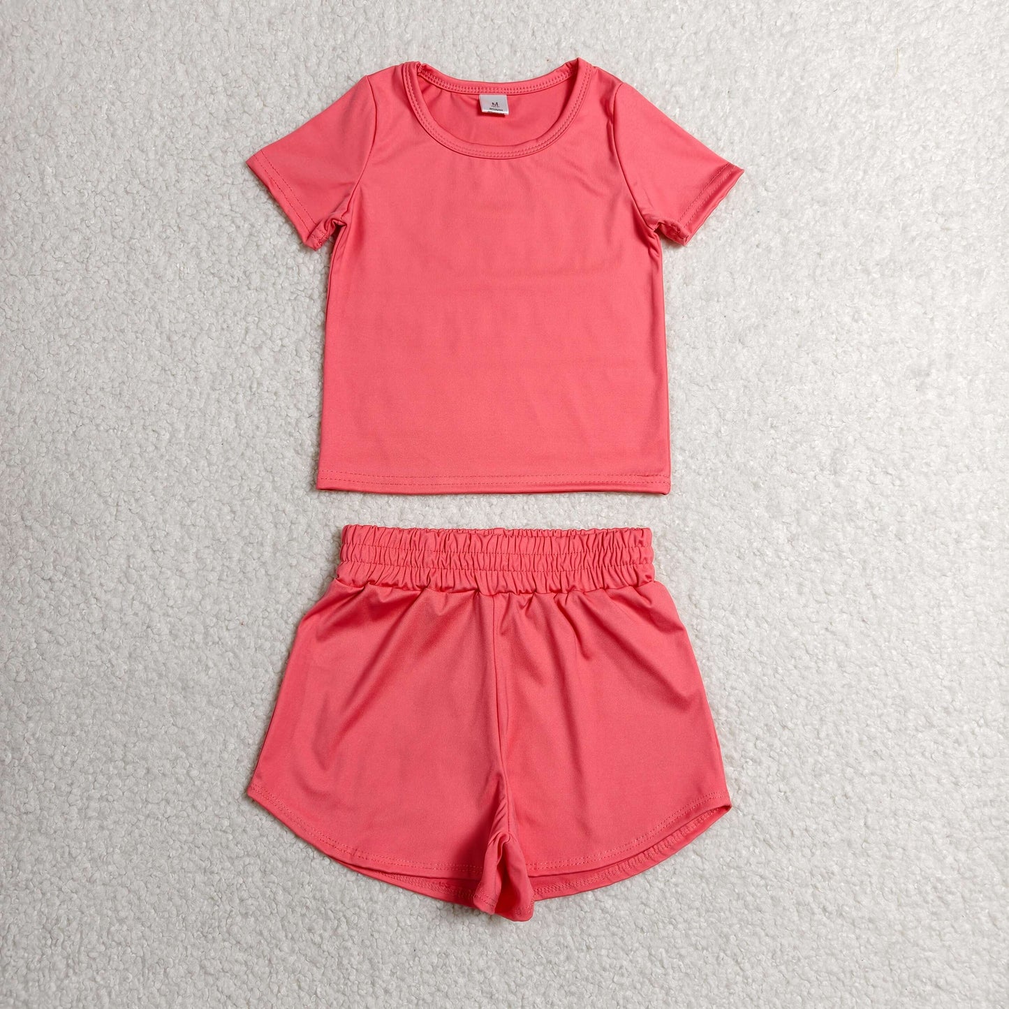 RTS NO MOQ Yoga GT1641+SS0908 Baby Girls Watermelon Red Yoga Active Sport Shorts SET