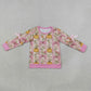 NEW RTS NO MOQ milk silk GT1659 Baby Girls Long Sleeve Colorful Flowers Pumpkins Stripe Fall T-shirts Top