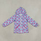 NEW RTS NO MOQ yoga GT1674 Baby Girls Colorful Tie-dye Print Bows Yoga Active Zip Pockets Hoodie Jackets Top