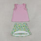 NEW RTS NO MOQ yoga fabric GSD4217（GT1701+GLK0311）Baby Girls Light Pink Sea World Print Tunic Top Scallop Skort Yoga Active Clothes Set