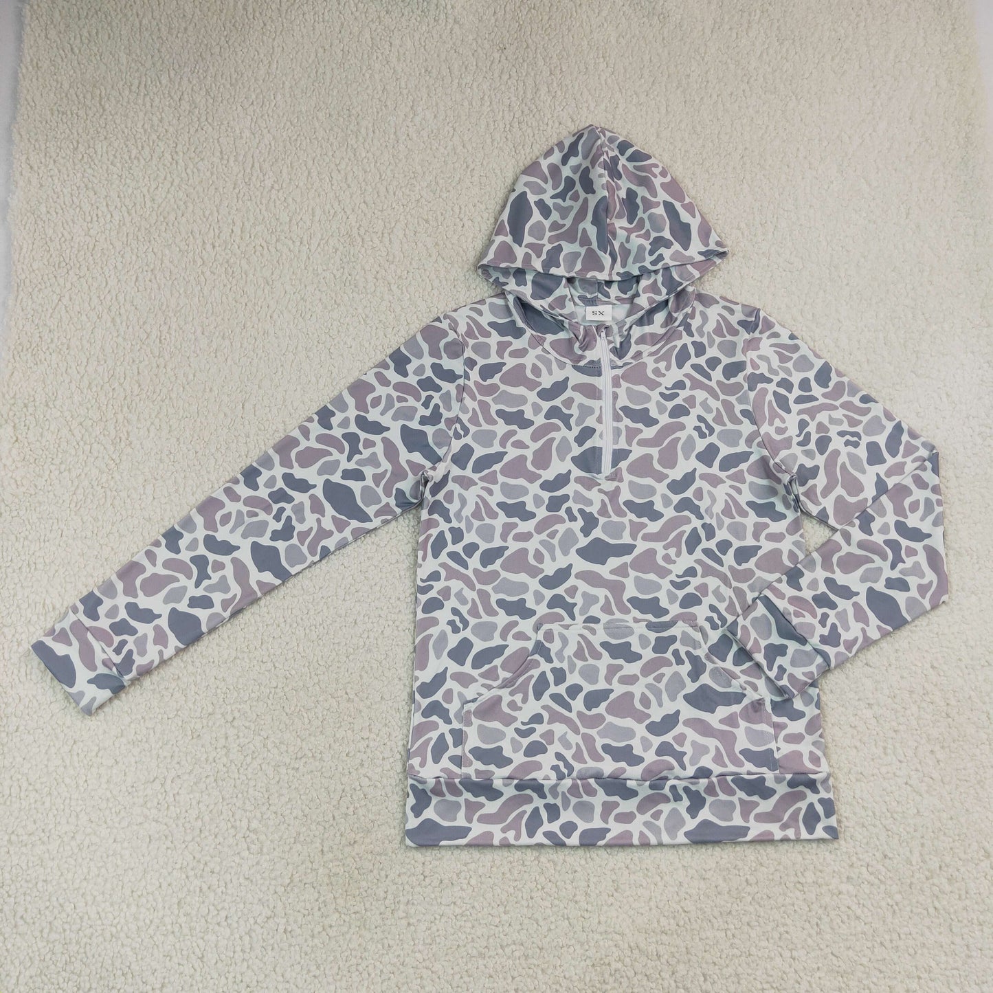 NEW RTS NO MOQ milk silk GT1708 Adult Women Camo Long Sleeve Full Zip Hoodies With Pockets Hunting Casual Tops