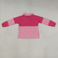 RTS NO MOQ yoga GT1715 Baby Girls Long Sleeve Pink Stripe Yoga Active Zip Pullovers Top