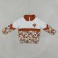 NEW RTS NO MOQ milk silk GT1723 Baby Girls Turkey Bow Pumpkin Print Zip Pullover Thanksgiving Casual Top