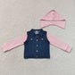 RTS NO MOQ  milk silk GT1754 Baby Girls Long Sleeve Button Up Denim Jacket Two Front Pockets Outer Coat