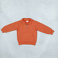 NEW RTS NO MOQ milk silk GT1765 Baby Girls Orange Long Sleeve Sweater Zip Pocket Pullovers Top