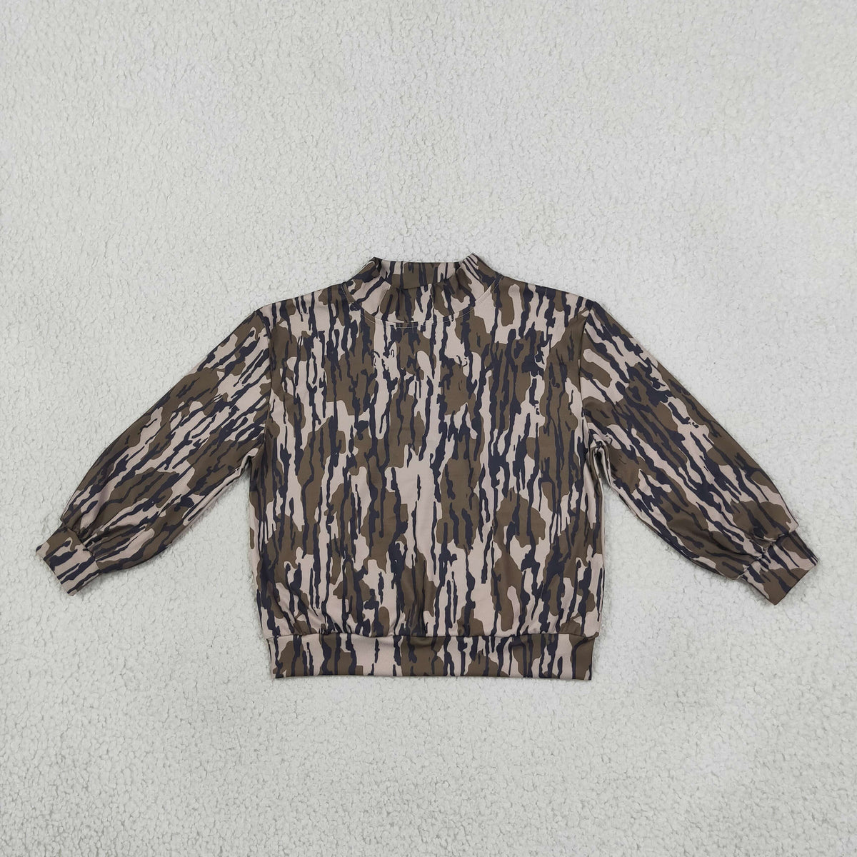 RTS NO MOQ Sibling milk silk High Neck Baby Boys And Girls Camo Long Sleeve Romper And Toddler Mock Neck Top（副本）
