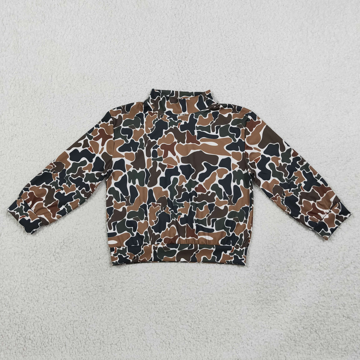 NEW RTS NO MOQ yoga GT1812 Baby Girls Dark Brown Camo Yoga Active Long Sleeve Choker T-shirts Top