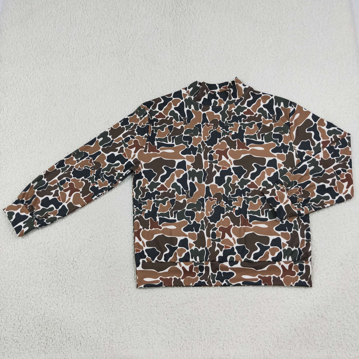 NEW RTS NO MOQ yoga GT1817 Adult Women Dark Brown Camo Yoga Active Long Sleeve T-shirts Top